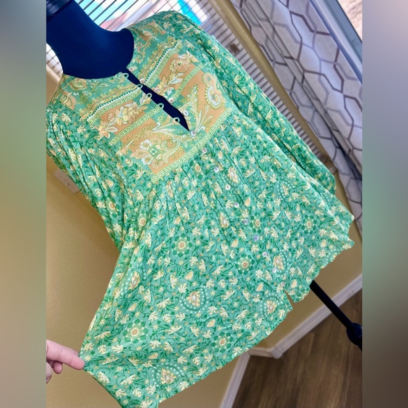 NEW! Spell & the Gypsy Collective Emerald Madame Peacock Boho Blouse - Picture 9 of 17